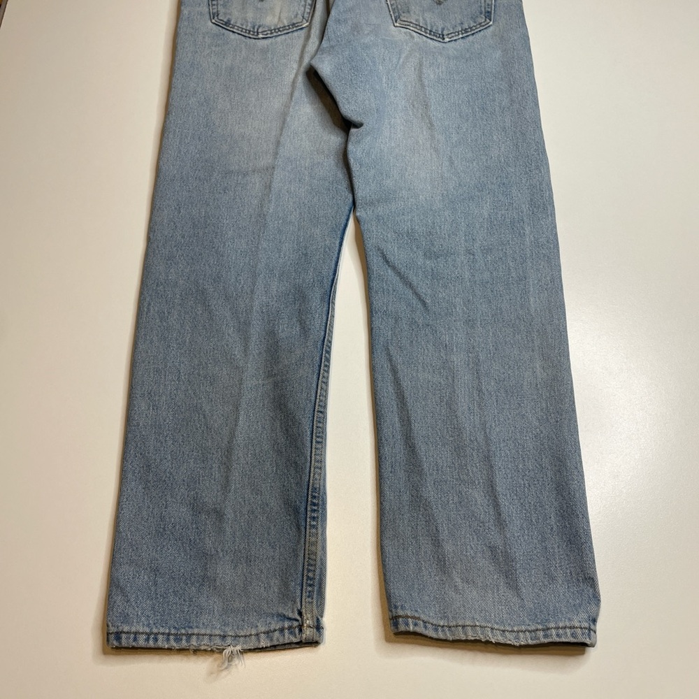 Vintage 90’s Levis 505 Faded Light Wash Jeans Red Tab Made In USA 34x30 Casual - Picture 6 of 8